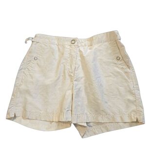 GH Bass & Co Women's 8 Pale Yellow Board Shorts Zip and Snap Closure 4 Pockets